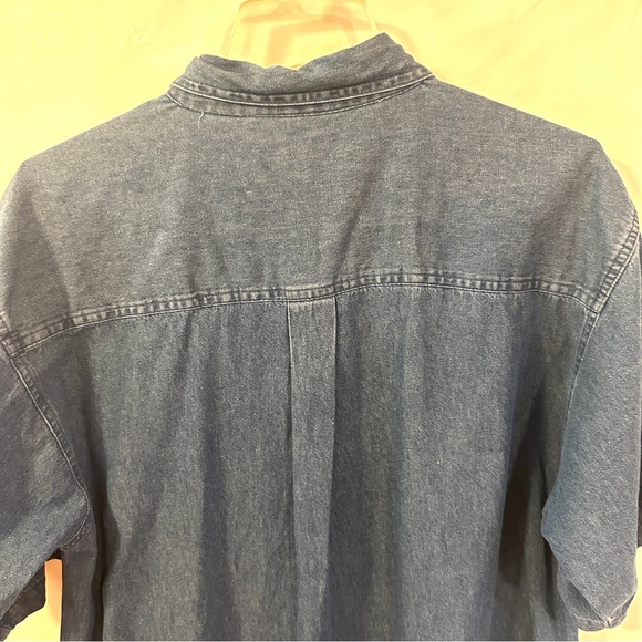 Vtg Dale Earnhardt Sr Nascar Shirt Short Sleeve Blue Button Down Chambray - Picture 8 of 11